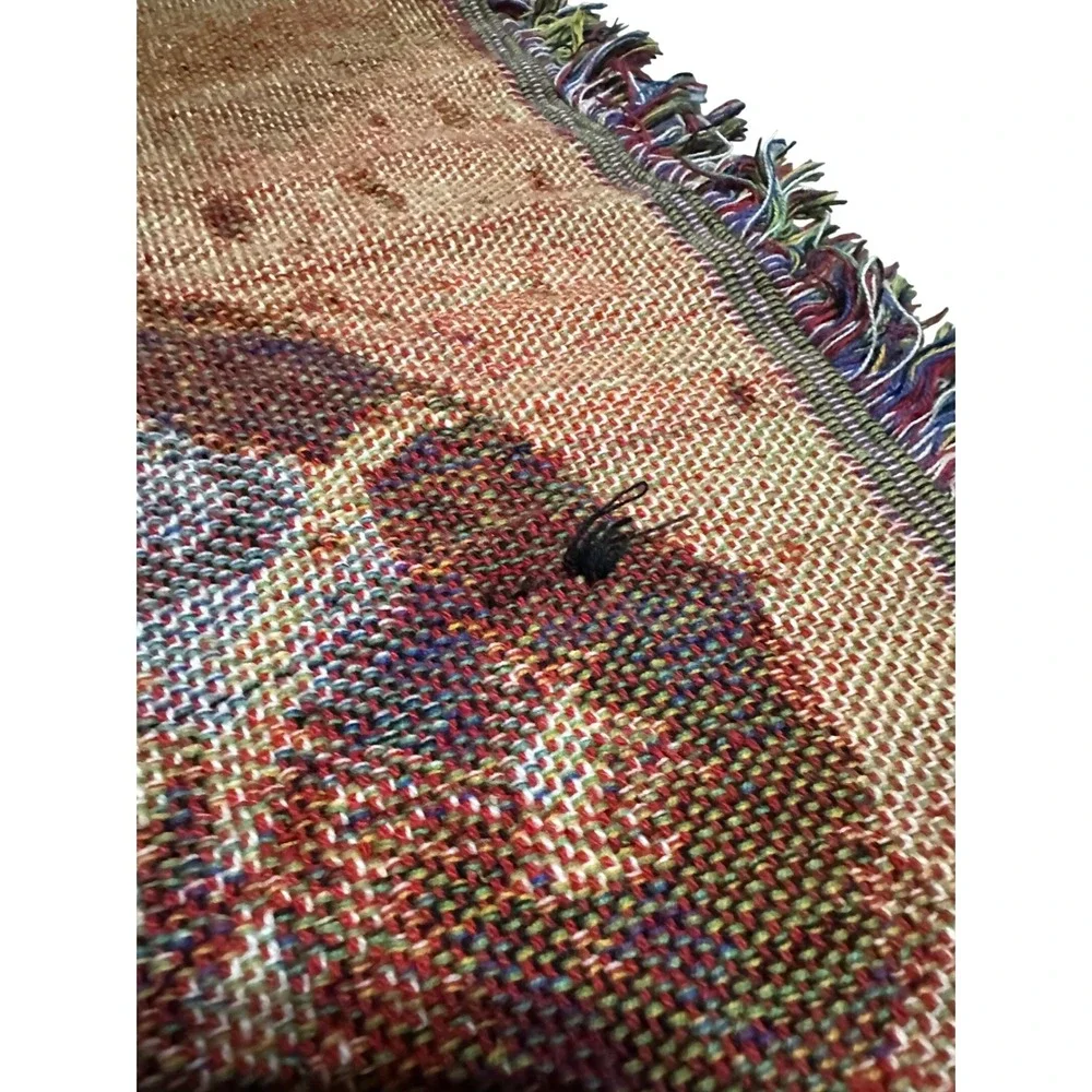 Budweiser Clydesdale Winter Brewery Woven Tapestry Throw Blanket 100% Cotton